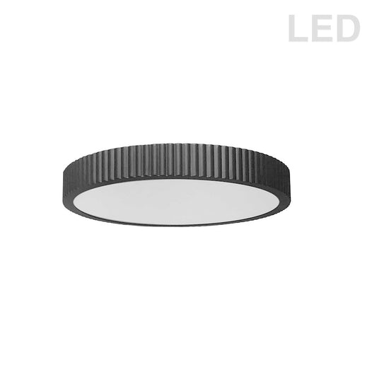 Dainolite Nabisco 18in 1-Light LED Flush Mount | Transitional Matte Black and Frosted Acrylic | Bedroom & Hallway | Model NBO-1830LEDFH-MB