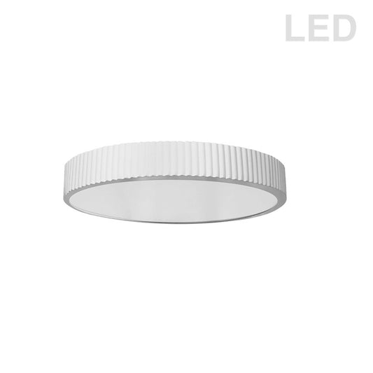 Dainolite Nabisco 18in 1-Light LED Flush Mount | Transitional Matte White and Frosted Acrylic | Bedroom & Hallway | Model NBO-1830LEDFH-MW