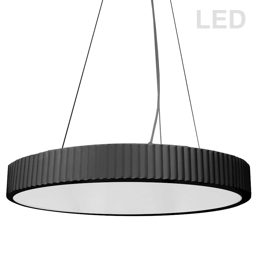 Dainolite Nabisco 22in 1-Light LED Pendant | Transitional Matte Black and Frosted Acrylic | Kitchen Island & Dining Room | 22 x 22 | Model NBO-2240LEDP-MB