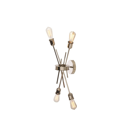 Dainolite Nebraska 11in 4-Light Wall Sconce | Transitional Burnished Chrome Steel | Hallway & Bathroom Accent | 11 x 6 x 19 in | Model NEB-194W-BC