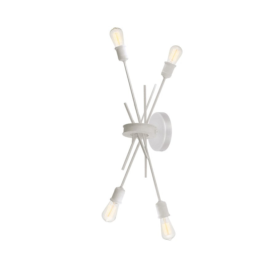 Dainolite Nebraska 11in 4-Light Wall Sconce | Transitional Matte White Painted Metal | Hallway & Bathroom Accent | 11 x 6 x 19 in | Model NEB-194W-WH