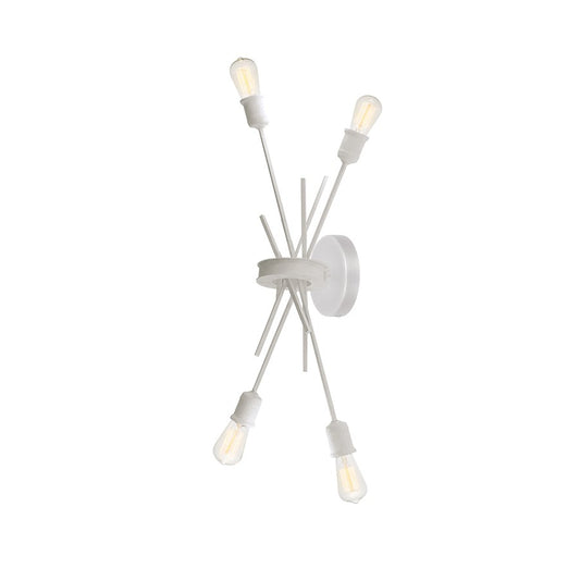 Dainolite Nebraska 11in 4-Light Wall Sconce | Transitional Matte White Painted Metal | Hallway & Bathroom Accent | 11 x 6 x 19 in | Model NEB-194W-WH