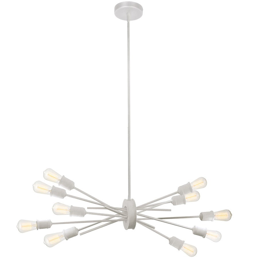 Dainolite Nebraska 39in 10-Light Horizontal Pendant | Transitional Matte White Metal | Kitchen Island & Dining Room | Model NEB-3910HP-WH
