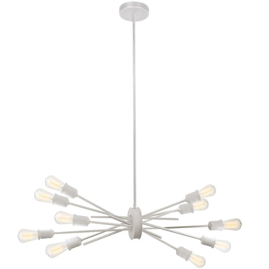 Dainolite Nebraska 39in 10-Light Horizontal Pendant | Transitional Matte White Metal | Kitchen Island & Dining Room | Model NEB-3910HP-WH
