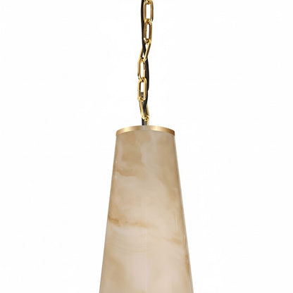 Dainolite Nena 7in 1-Light Pendant | Transitional Aged Brass Metal and Faux Alabaster Styrene | Kitchen Island & Dining Room | 7 x | Model NNA-71P-AGB-ALB