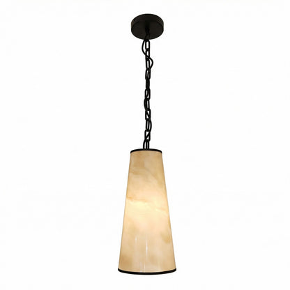 Dainolite Nena 7in 1-Light Pendant | Transitional Matte Black Metal and Faux Alabaster Styrene | Kitchen Island & Bathroom | 7 x 7 | Model NNA-71P-MB-ALB