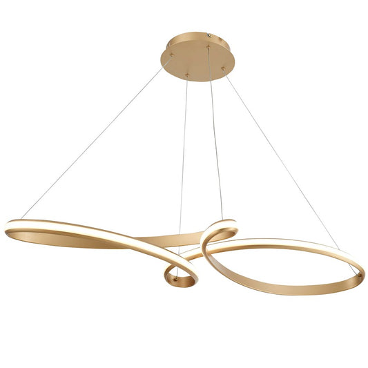 Dainolite Nola 44in 1-Light Pendant | Contemporary Aged Brass and White Silicone | Kitchen Island & Dining Room | Model NOL-4350LEDHP-AGB