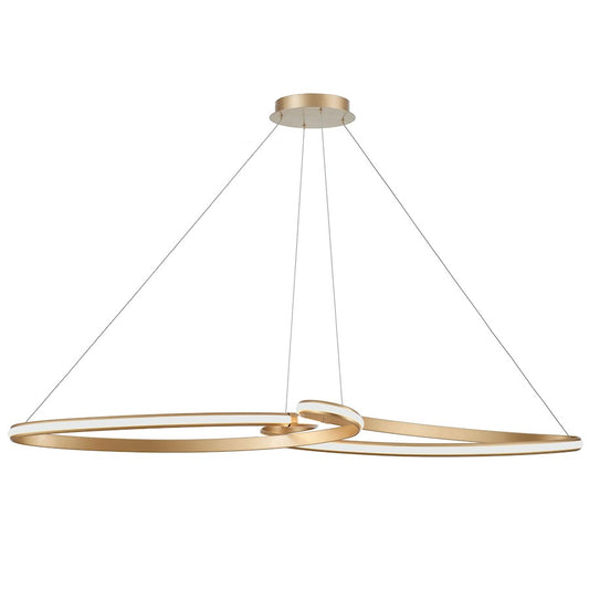 Dainolite Nola 60in 1-Light Pendant | Transitional Aged Brass and White Silicone | Kitchen Island & Dining Room | Model NOL-6066LEDHP-AGB