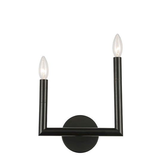 Dainolite Nora 2-Light Right Wall Sconce | Contemporary Matte Black Metal | Hallway & Entryway Accent | 11.25in H | Model NOR-R-112W-MB