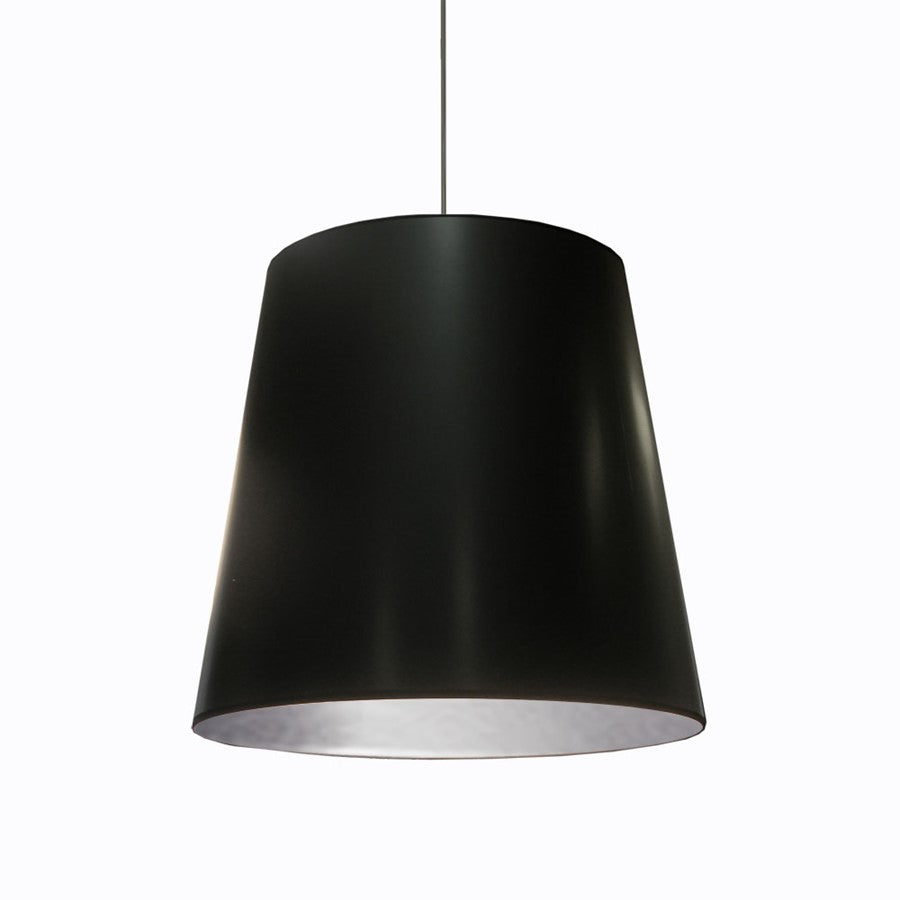 Dainolite Oversized Drum 26in 1-Light Pendant | Modern Black on Silver Fabric and Polished Chrome Metal | Living Room & Dining Room | 26 | Model OD-L-697