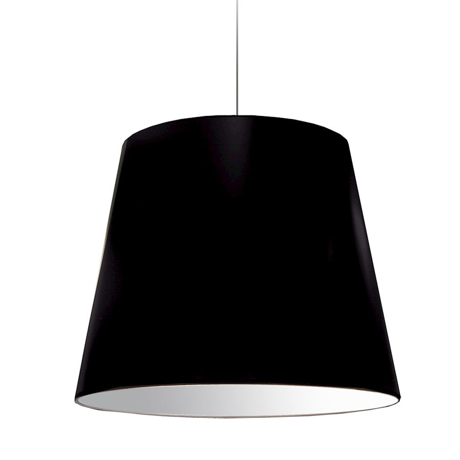 Dainolite Oversized Drum 26in 1-Light Large Pendant | Black Fabric and Polished Chrome | Living Room & Dining Room | 26 x 26 x 21 in | Model OD-L-797