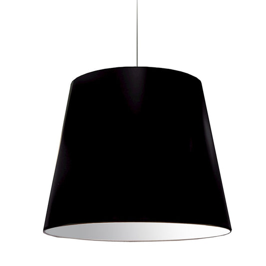Dainolite Oversized Drum 26in 1-Light Large Pendant | Black Fabric and Polished Chrome | Living Room & Dining Room | 26 x 26 x 21 in | Model OD-L-797