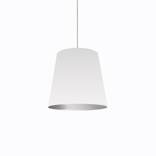Dainolite Oversized Drum 20in 1-Light Medium Pendant | White on Silver Fabric and Polished Chrome | Kitchen Island & Dining Room | Model OD-M-691
