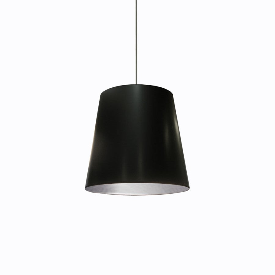 Dainolite Oversized Drum 20in 1-Light Pendant | Modern Black and Silver Fabric Shade | Kitchen Island & Dining Room | 20 x 16 x 20 in | Model OD-M-697