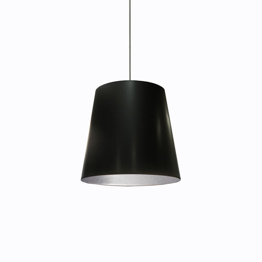 Dainolite Oversized Drum 20in 1-Light Pendant | Modern Black and Silver Fabric Shade | Kitchen Island & Dining Room | 20 x 16 x 20 in | Model OD-M-697