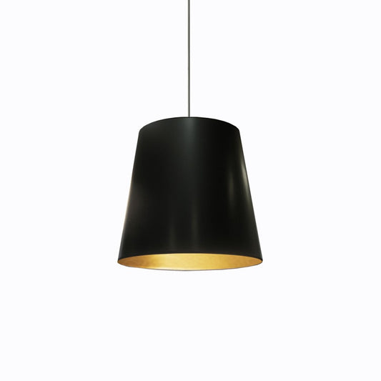 Dainolite Oversized Drum 20in 1-Light Medium Pendant | Black on Gold Fabric and Black Metal | Living Room & Dining Room | Model OD-M-698