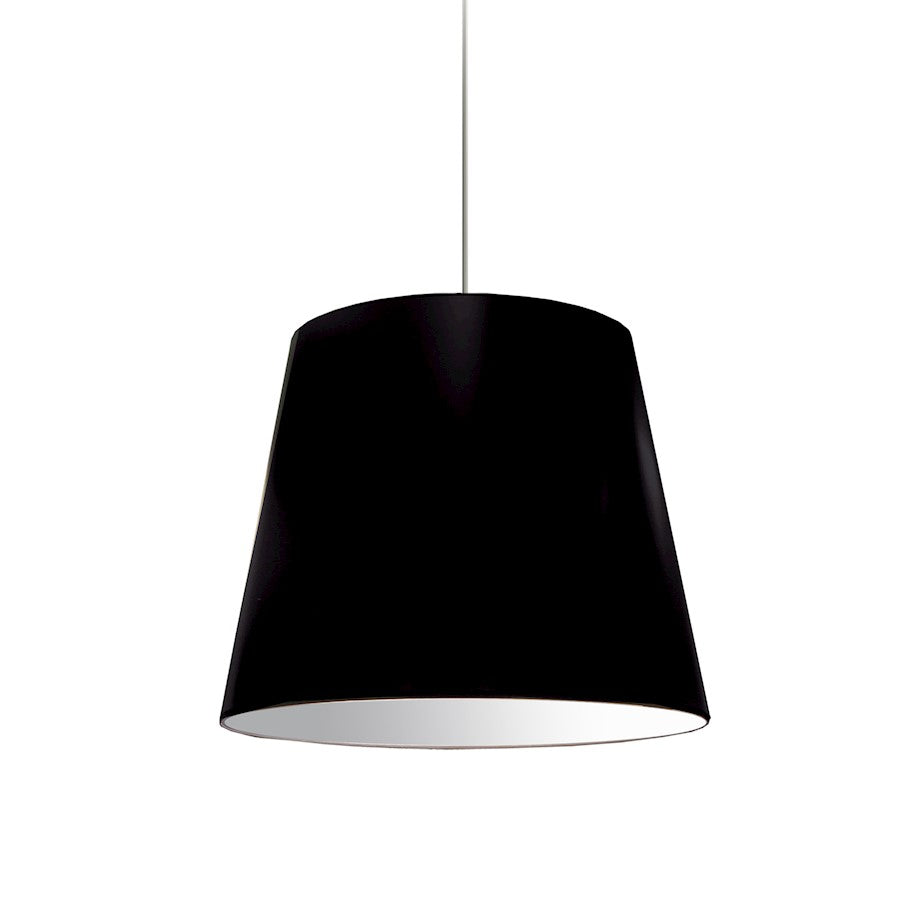 Dainolite Oversized Drum 20in 1-Light Pendant | Modern Black Fabric and Polished Chrome | Kitchen Island & Dining Room | Model OD-M-797