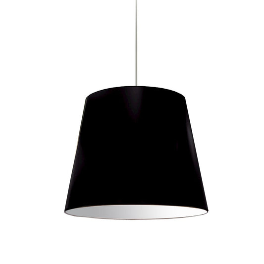 Dainolite Oversized Drum 20in 1-Light Pendant | Modern Black Fabric and Polished Chrome | Kitchen Island & Dining Room | Model OD-M-797