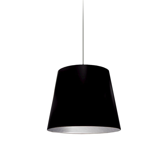 Dainolite OD-S-697 1-Light Tapered Drum Pendant | Black Fabric and Polished Chrome Metal | Kitchen Island & Dining Room | 14 x 14 x 14 in | Model OD-S-697