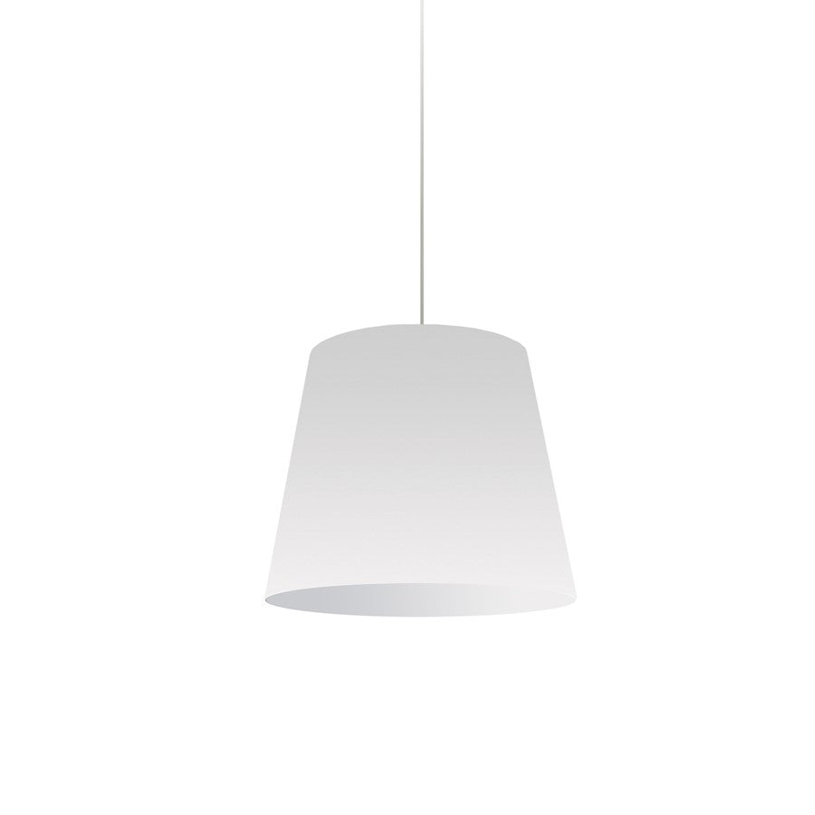 Dainolite Oversized Drum 14in 1-Light Small Pendant | White Fabric and Polished Chrome | Kitchen Island & Dining Room | Model OD-S-790