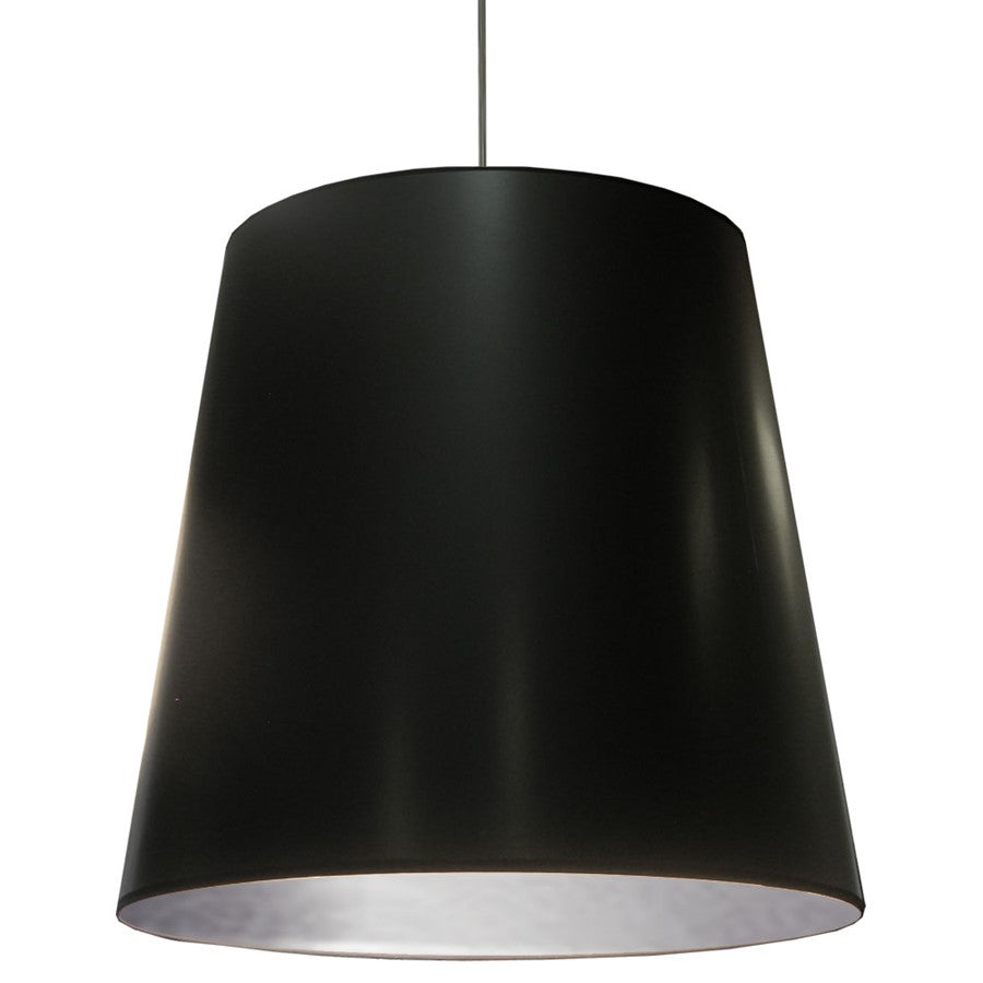 Dainolite Oversized Drum 32in 1-Light Pendant | Modern Black Fabric and Polished Chrome Metal | Kitchen Island & Dining Room | 32 x 26 x | Model OD-XL-697
