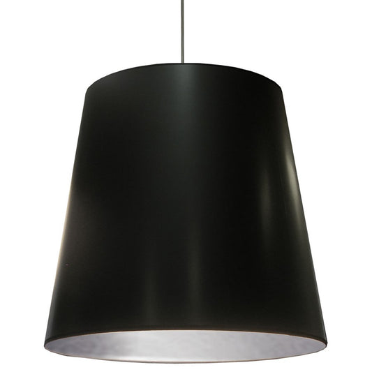 Dainolite Oversized Drum 32in 1-Light Pendant | Modern Black Fabric and Polished Chrome Metal | Kitchen Island & Dining Room | 32 x 26 x | Model OD-XL-697