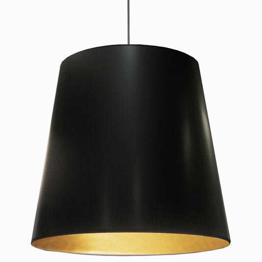 Dainolite Oversized Drum 32in 1-Light Pendant | Modern Black on Gold Fabric | Kitchen Island & Dining Room | 26 x 32 x 32 in | Model OD-XL-698
