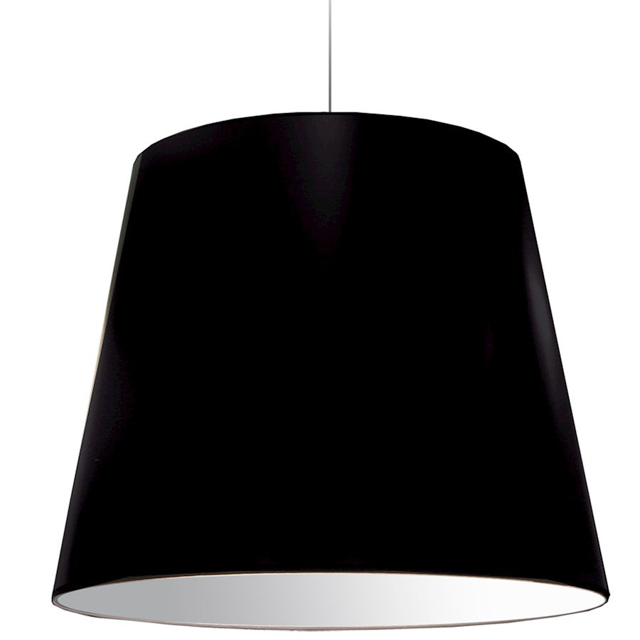 Dainolite Oversized Drum 32in 1-Light Pendant | Modern Black Fabric and Polished Chrome | Kitchen Island & Dining Room | Model OD-XL-797