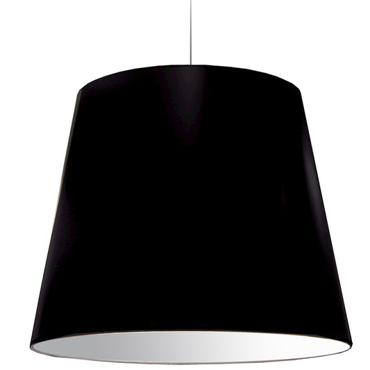 Dainolite Oversized Drum 32in 1-Light Pendant | Modern Black Fabric and Polished Chrome | Kitchen Island & Dining Room | Model OD-XL-797