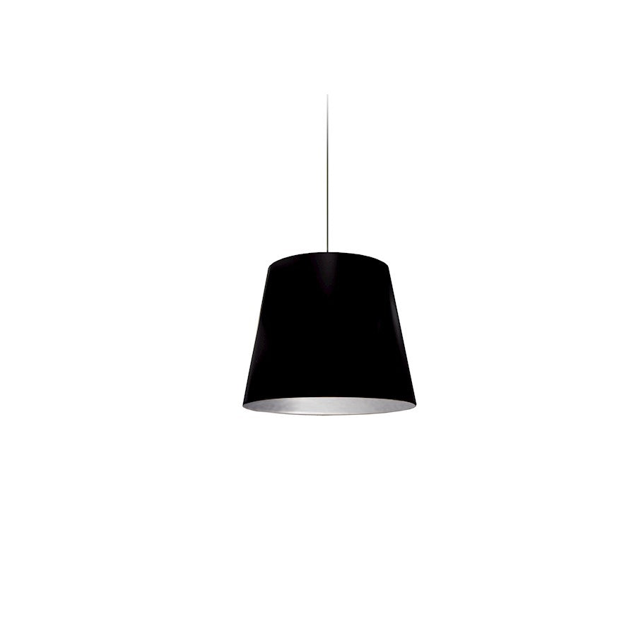 Dainolite OD-XS-697 1-Light Tapered Drum Pendant | Modern Black Fabric and Polished Chrome | Kitchen Island & Dining Room | 8 in H | Model OD-XS-697