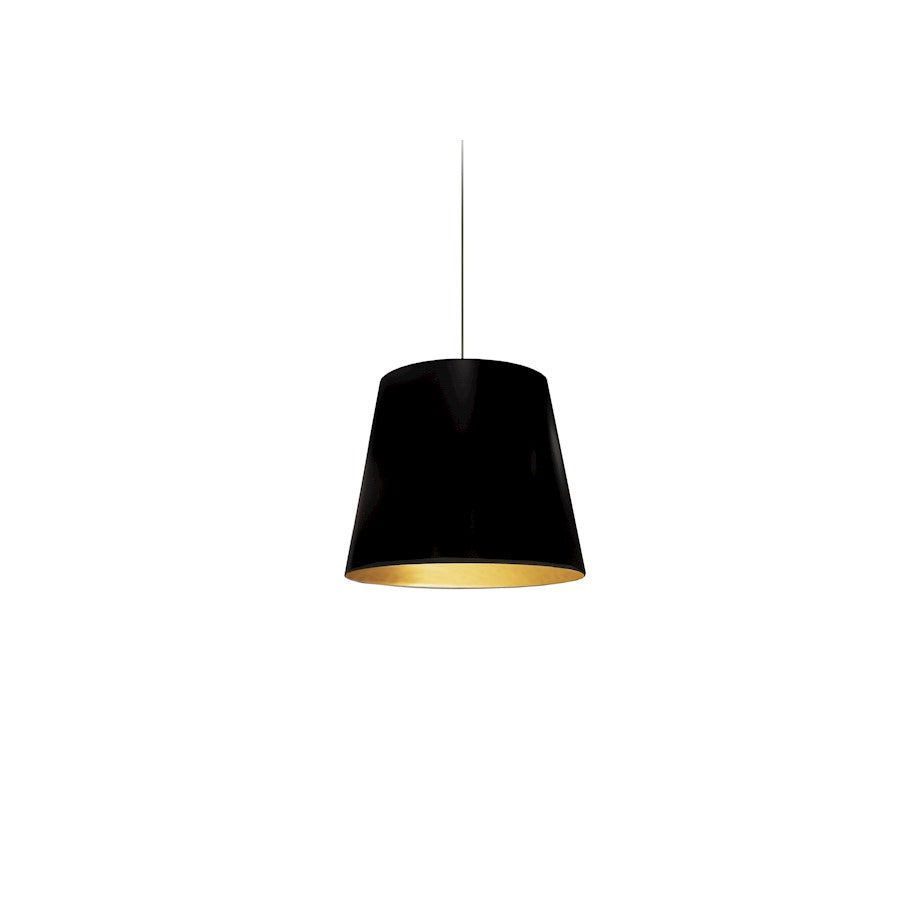 Dainolite OD-XS-698 1-Light Tapered Drum Pendant | Modern Black and Gold Fabric Shade | Kitchen Island & Dining Room | 8 x 8 x 8 in | Model OD-XS-698
