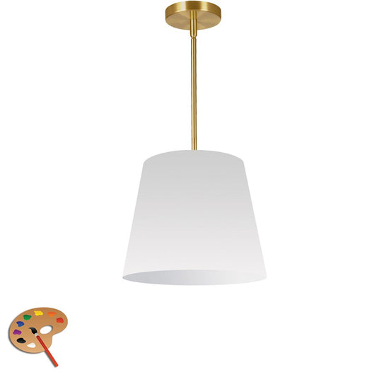 Dainolite Oversized Drum 14in 1-Light Pendant | Modern White Fabric and Polished Chrome Metal | Kitchen Island & Dining Room | Model ODR-S-790