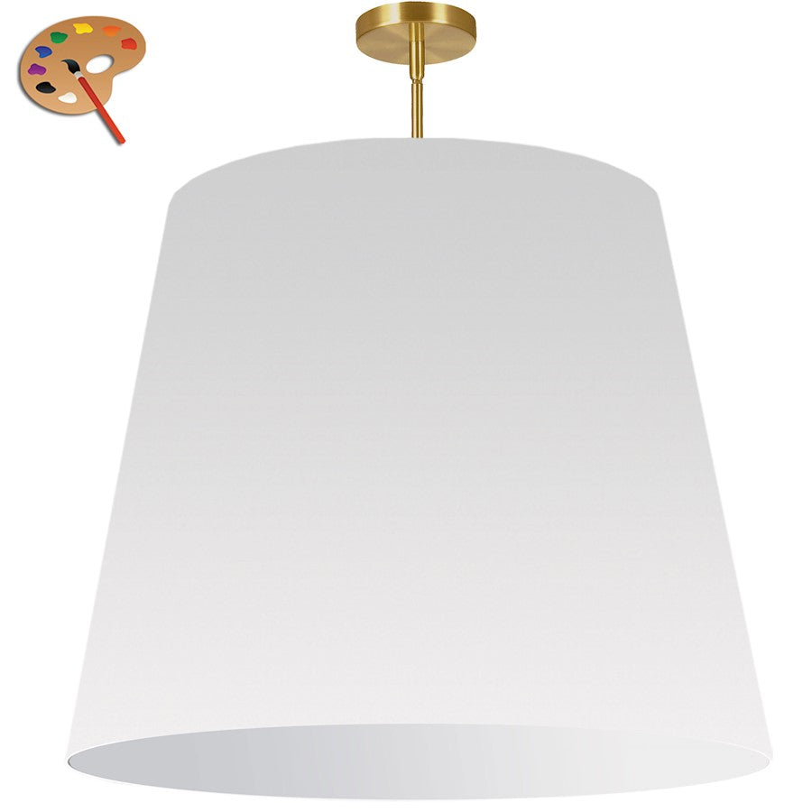 Dainolite Oversized Drum 32in 1-Light Pendant | White Fabric and Polished Chrome | Kitchen Island & Dining Room | 32 x 32 x 32 in | Model ODR-XL-790