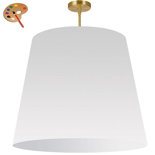 Dainolite Oversized Drum 32in 1-Light Pendant | White Fabric and Polished Chrome | Kitchen Island & Dining Room | 32 x 32 x 32 in | Model ODR-XL-790