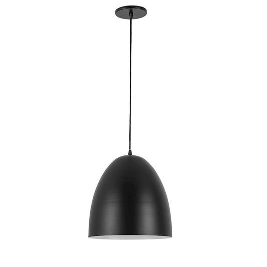 Dainolite Ofelia 11.75in 1-Light Pendant | Transitional Matte Black Metal Dome | Kitchen Island & Dining Room | Model OFE-111P-MB