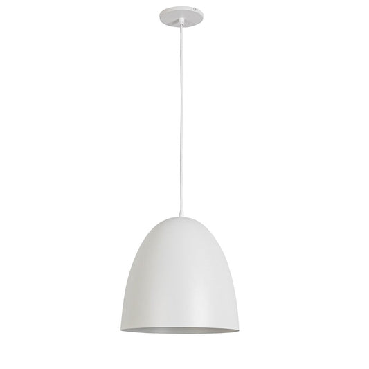 Dainolite Ofelia 12in 1-Light Pendant | Transitional Matte White Metal | Kitchen Island & Dining Room | 12 x 12 x 12 in | Model OFE-111P-MW