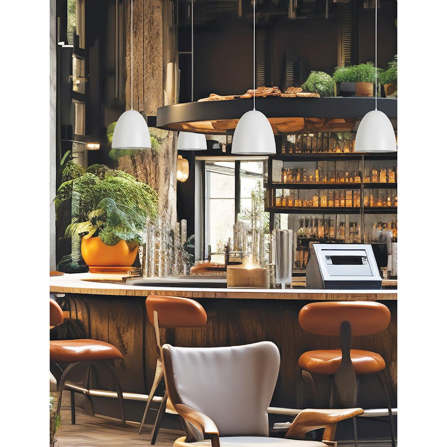 Dainolite Ofelia 12in 1-Light Pendant | Transitional Matte White Metal | Kitchen Island & Dining Room | 12 x 12 x 12 in | Model OFE-111P-MW