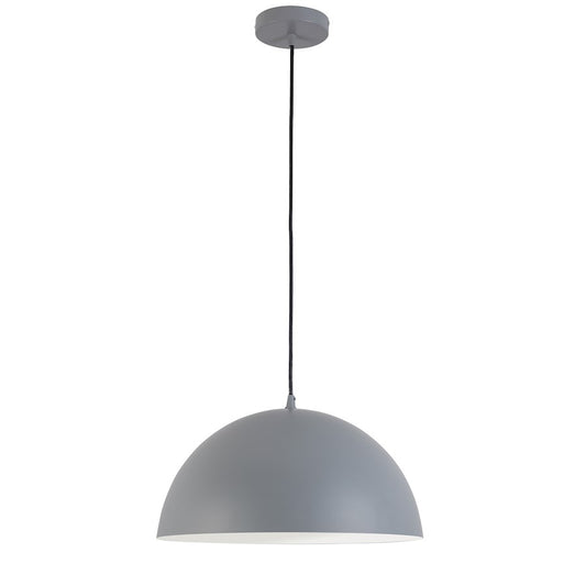 Dainolite Ofelia 16in 1-Light Pendant | Transitional Grey Metal | Kitchen Island & Dining Room | 16 x 16 x 8 in | Model OFE-161P-GRY