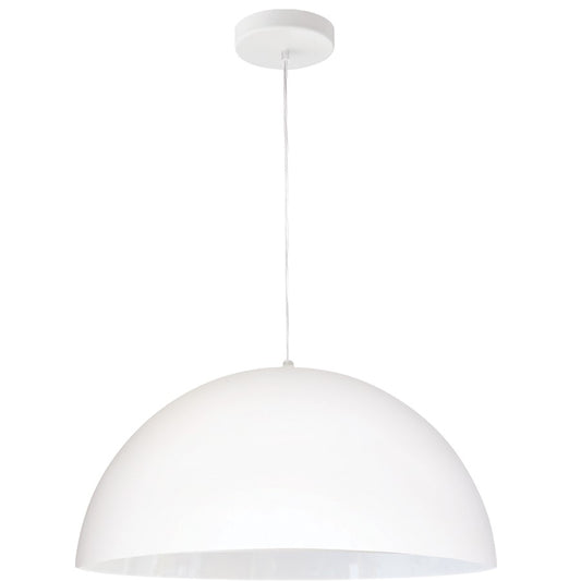Dainolite Ofelia 16in 1-Light Pendant | Transitional Matte White Metal Dome | Kitchen Island & Dining Room | 16 x 16 x 8 in | Model OFE-161P-MW