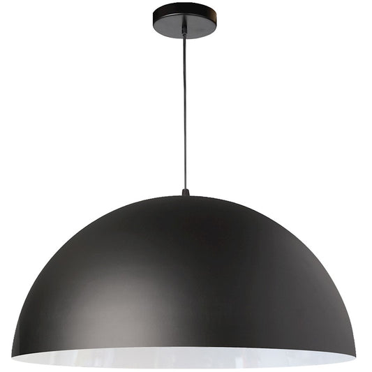 Dainolite Ofelia 20in 1-Light Pendant | Transitional Matte Black Metal | Kitchen Island & Dining Room | 20 x 20 x 10 in | Model OFE-201P-MB