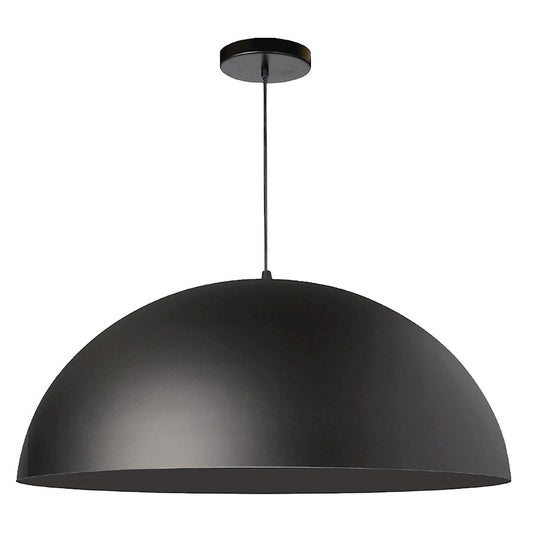 Dainolite Ofelia 20in 1-Light Pendant | Transitional Matte Black Metal | Kitchen Island & Dining Room | 20 x 20 x 10 in | Model OFE-201P-MB-MB
