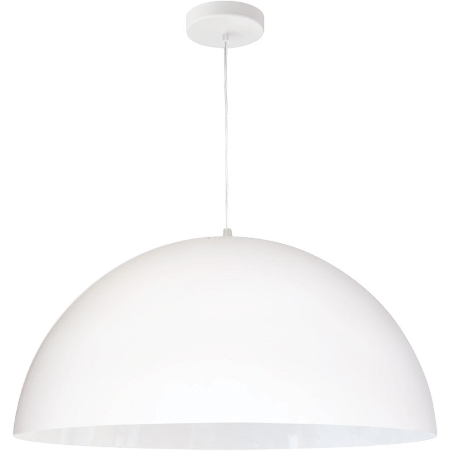Dainolite Ofelia 20in 1-Light Pendant | Transitional Matte White Metal | Kitchen Island & Dining Room | 20 x 20 x 10 in | Model OFE-201P-MW