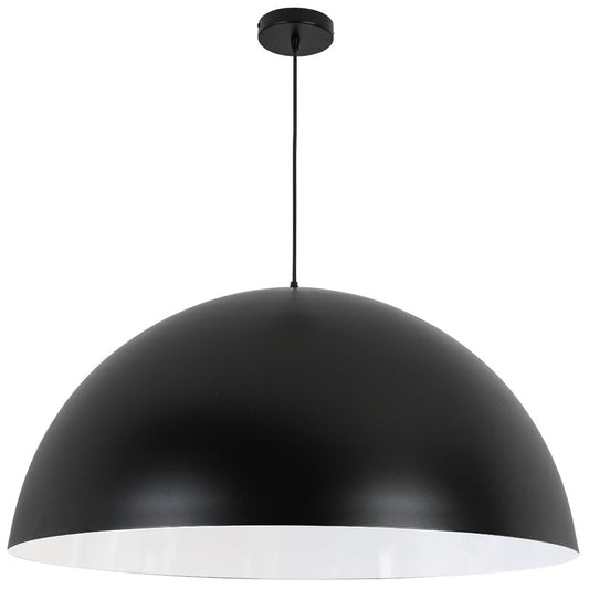 Dainolite Ofelia 31in 1-Light Pendant | Transitional Matte Black and White Metal | Kitchen Island & Dining Room | Model OFE-311P-MB