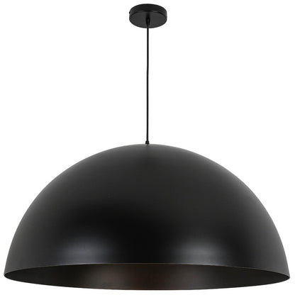 Dainolite Ofelia 31in 1-Light Dome Pendant | Transitional Matte Black Metal | Kitchen Island & Foyer | 31 x 31 x 16 in | Model OFE-311P-MB-MB