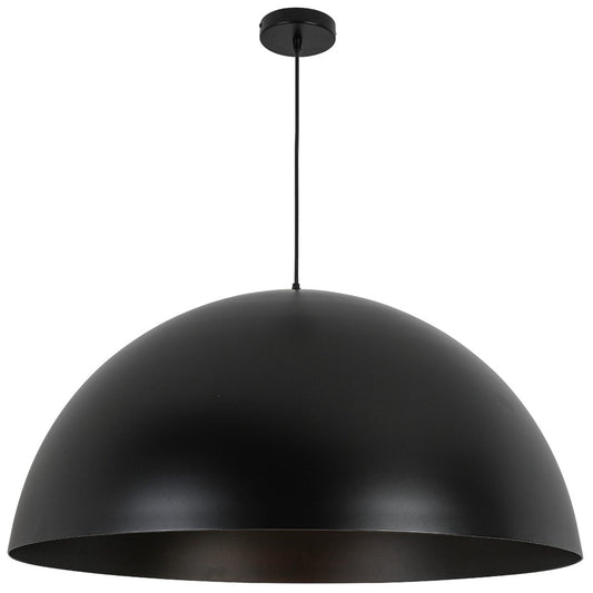 Dainolite Ofelia 31in 1-Light Dome Pendant | Transitional Matte Black Metal | Kitchen Island & Foyer | 31 x 31 x 16 in | Model OFE-311P-MB-MB