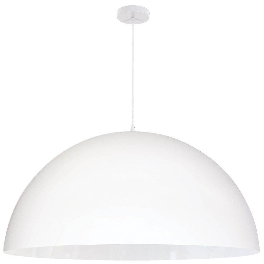 Dainolite Ofelia 31in 1-Light Dome Pendant | Transitional Matte White Metal | Kitchen Island & Foyer | 31 x 31 x 16 in | Model OFE-311P-MW