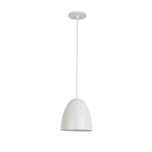 Dainolite Ofelia 8in 1-Light Dome Pendant | Transitional Matte White Metal | Kitchen Island & Bar | 8 x 8 x 7 in | Model OFE-71P-MW
