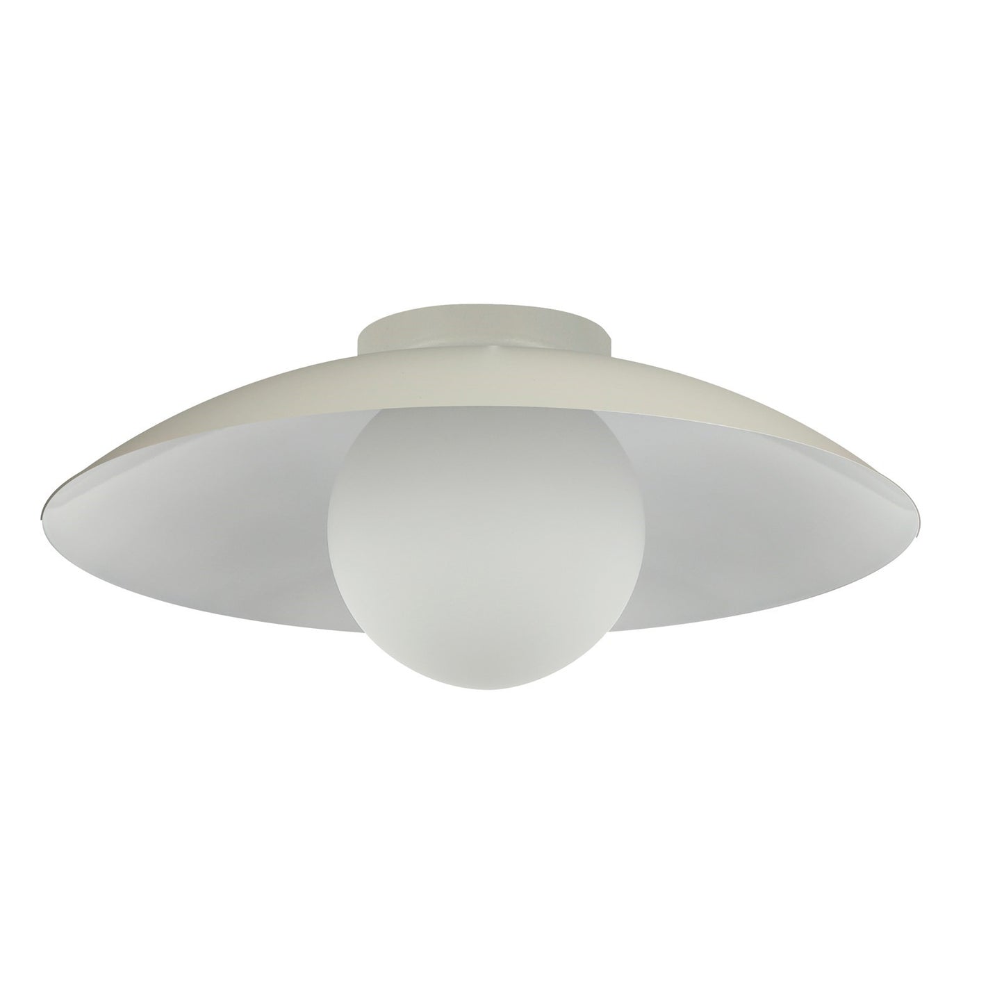 Dainolite Olivia 15.75in 1-Light Flush Mount | Contemporary Matte Beige Metal and Opal Glass | Bathroom & Hallway | 15.75 x 15.75 x | Model OLV-151FH-MBG