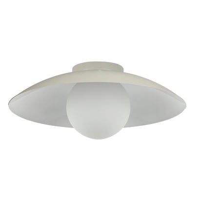 Dainolite Olivia 15.75in 1-Light Flush Mount | Contemporary Matte Beige Metal and Opal Glass | Bathroom & Hallway | 15.75 x 15.75 x | Model OLV-151FH-MBG