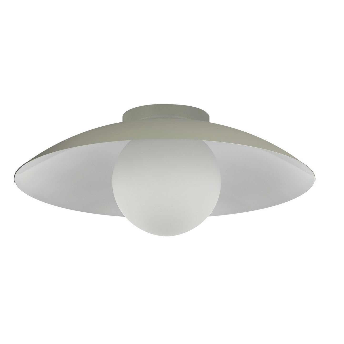 Dainolite Olivia 15.75in 1-Light Flush Mount | Contemporary Matte Linen Metal and Opal Glass | Bathroom & Hallway | 15.75 x 15.75 x | Model OLV-151FH-MLN